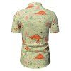 Country Mountain Scenic Print Short Sleeve Shirt - multicolor M