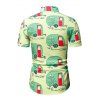 Cartoon Car Print Short Sleeve Vacation Shirt - multicolor 2XL