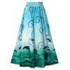 Ombre Marine Life Dolphin Maxi Skirt - multicolor XXL