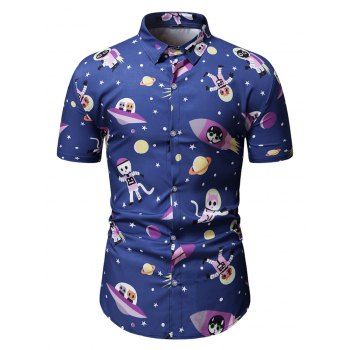 

Cartoon Space Astronaut Rocket Shirt, Multicolor