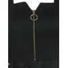 Plus Size Dress High Low Dress Galaxy Print Front Zip Cami Midi Dress - BLACK L