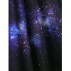 Plus Size High Low Galaxy Print Front Zip Cami A Line Dress - BLACK 3X