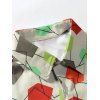 Colorful Geometric Print Short Sleeve Casual Shirt - multicolor 2XL