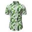 Chemise de Vacances à Imprimé Feuille Tropicale à Manches Courtes - multicolor 2XL