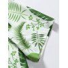 Short Sleeve Tropical Leaf Print Vacation Shirt - multicolor 2XL