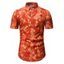 Plum Blossom Button Up Shirt - multicolor 2XL