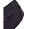 Plus Size Moon Sun Tummy Control Swimsuit Flounce Ruched Tankini Swimwear Set - BLACK 3X