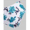Plus Size Striped Floral Swimsuit Lace Up High Waisted Bikini Swimwear Set - BLUE 2X