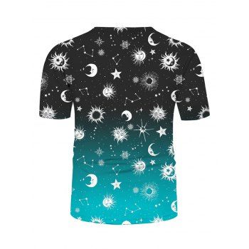 Galaxy Ombre Moon and Sun Print Unisex T-shirt