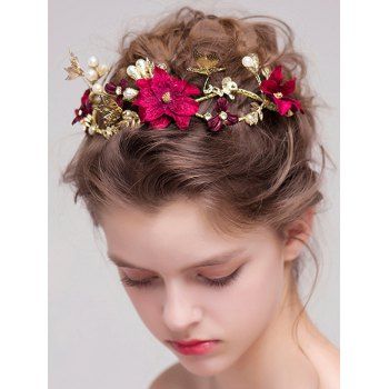 Artificial Pearl Butterfly Flower Wedding Party Hair Band