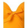 Maillot de Bain Tankini à Imprimé Tournesol à Armature Trois Pièces - orange clair XL