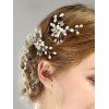 Épingles à Cheveux Motif Floral et Perles Fantaisies pour Mariage et Fête - Argent 