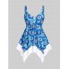 Plus Size & Curve Floral Print Handkerchief Longline Tank Top - BLUE 2X | US 18-20