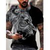 T-shirt Décontracté à Imprimé 3D Lion Cool à Manches Courtes - multicolor M