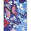 Robe Fleurie à Bretelle Croisée Papillon de Grande Taille en Treillis - Bleu 5X