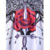 Maillot de Bain Tankini Matelassé en Blocs de Couleurs Rose Print - Noir XL