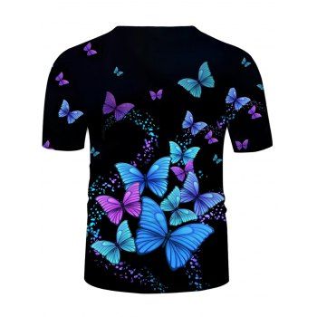 Buy Allover Butterfly Print Short Sleeve T-shirt. Picture