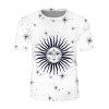 T-shirt Vintage à Imprimé Etoile Soleil et Lune - multicolor XL