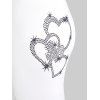 Plus Size Heart Print Lace Hem Capri Leggings - WHITE 4X