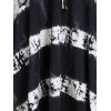 Tie Dye Cinched Tied High Low Midi Cami Dress - BLACK L