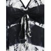 Robe Mi-Longue à Bretelle Haute Basse Teintée Plissée - Noir XXL