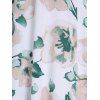 Robe de Soirée Mi-Longue à Bretelle Superposée à Imprimé Fleur à Taille Haute - Blanc XXL