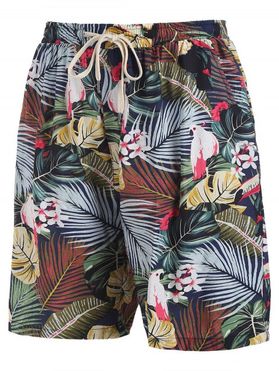 Tropical Leaf Floral Animal Print Board Shorts