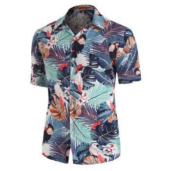 

Pocket Rainforest Print Short Sleeves T-Shirt, Cadetblue