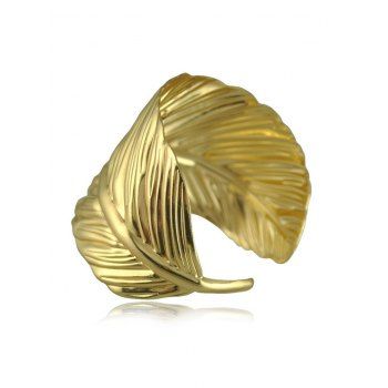 

Punk Alloy Leaf Open Cuff Bracelet, Golden
