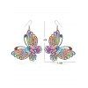 Boucles D'Oreilles Pendantes en Forme de Papillon Couleur Arc-en-Ciel Style Romantique - multicolor 