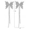 Boucles D'Oreilles Pendantes Motif Papillon en Strass Style Romantique - Argent 