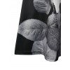 Robe à Imprimé Des Fleurs sans Manches à Taille Haute en Ligne A - Noir XL