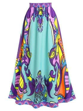 Ethnic Colorful Print Maxi Skirt