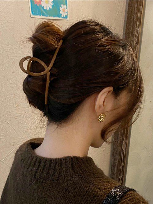 Simple Style Hair Accessory Cross Pattern Hair Claw Clip - COFFEE 