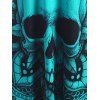 Gothic Skull Print Tank Dress and Halter Swim Top and Lace Panel Leggings Outfit - multicolor S