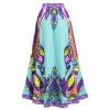 Ethnic Colorful Print Maxi Skirt - GREEN L