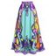 Maxi Jupe à Imprimé Ethnique Colorée - Vert XL