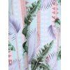 Tropical Floral Lace Crochet Leaf Print A Line High Low Cami Dress - LIGHT GREEN XXXL