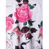 Plus Size Flower Print Ruffle Padded Tankini Swimsuit - DEEP RED 5X