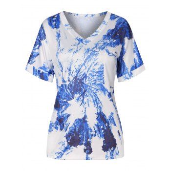 

Tie Dye Swirl Print Pocket Patch Short Sleeve Tee, Multicolor
