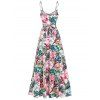 Vacation Tummy Control Floral Swimsuit and Cami Maxi Dress and Boho Earrings Outfit - multicolor S