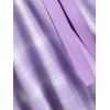 Robe Ceinturée Superposée Plongeante à Carreaux à Volants - Violet clair XXL