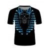 Halloween 3D Print Skull Stripe Gothic T Shirt - multicolor M