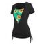 T-shirt Superposé à Imprimé Fleur Plissé Noué en Fausse Deux Pièces - Vert clair L
