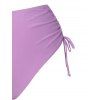 Maillot de Bain Tankini Push-Up Modeste Simple avec Armatures Motif Floral - Violet clair XXL