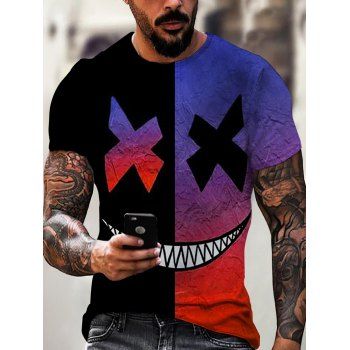 

Contrast Devil Smiling Face Print T-shirt, Multicolor