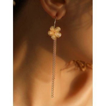 

Bohemian Fresh Daisy Floral Alloy Chains Longline Drop Earrings, Golden