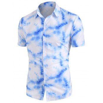 

Tie Dye Print Short Sleeve Shirt, White