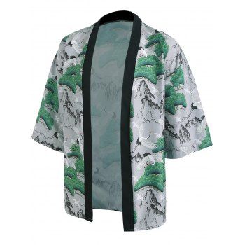 Chinese Landscape Painting Kimono Cardigan Shirt