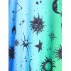 Sun Moon Print Ombre Color Asymmetrical Hem Skirted Tent Cami Top - multicolor XXXL
